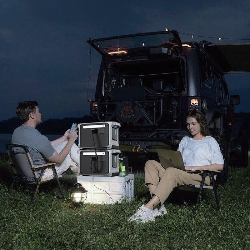 LiFePO4 バッテリー アウトドア 携帯太陽光発電機 1200W LEDライト付き