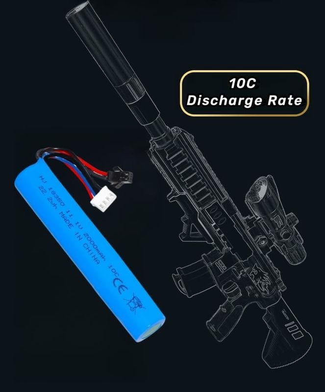 3S 11.1V 2000mAh リオン電池 電気用水凝水ボールブラスター 玩具 銃